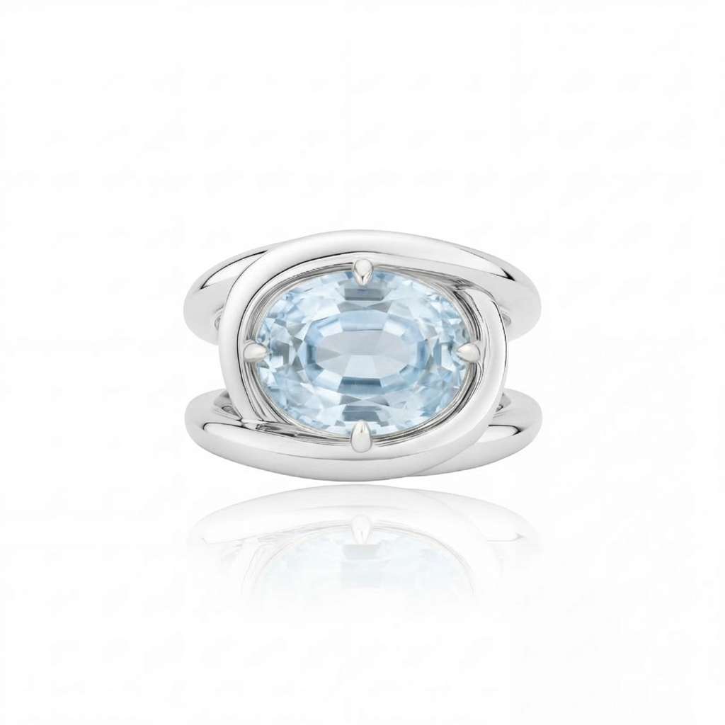 Velara Twist Ring – Light Blue Aquamarine