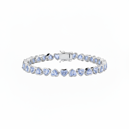 Amore Frame Tennis Bracelet – Light Blue Aquamarine