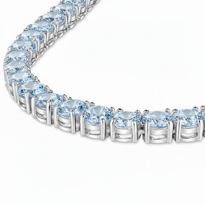 Juno Maxi Tennis Necklace – Light Blue Aquamarine