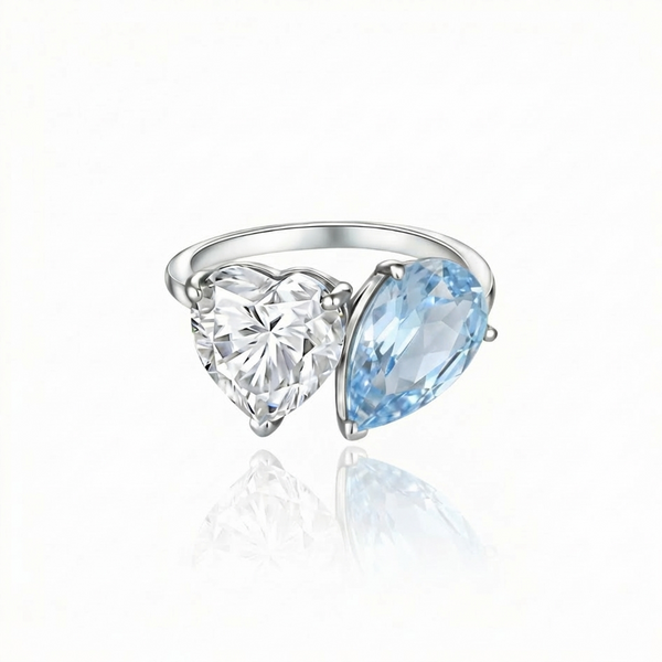 Amore Toi & Moi Ring – Light Blue Aquamarine