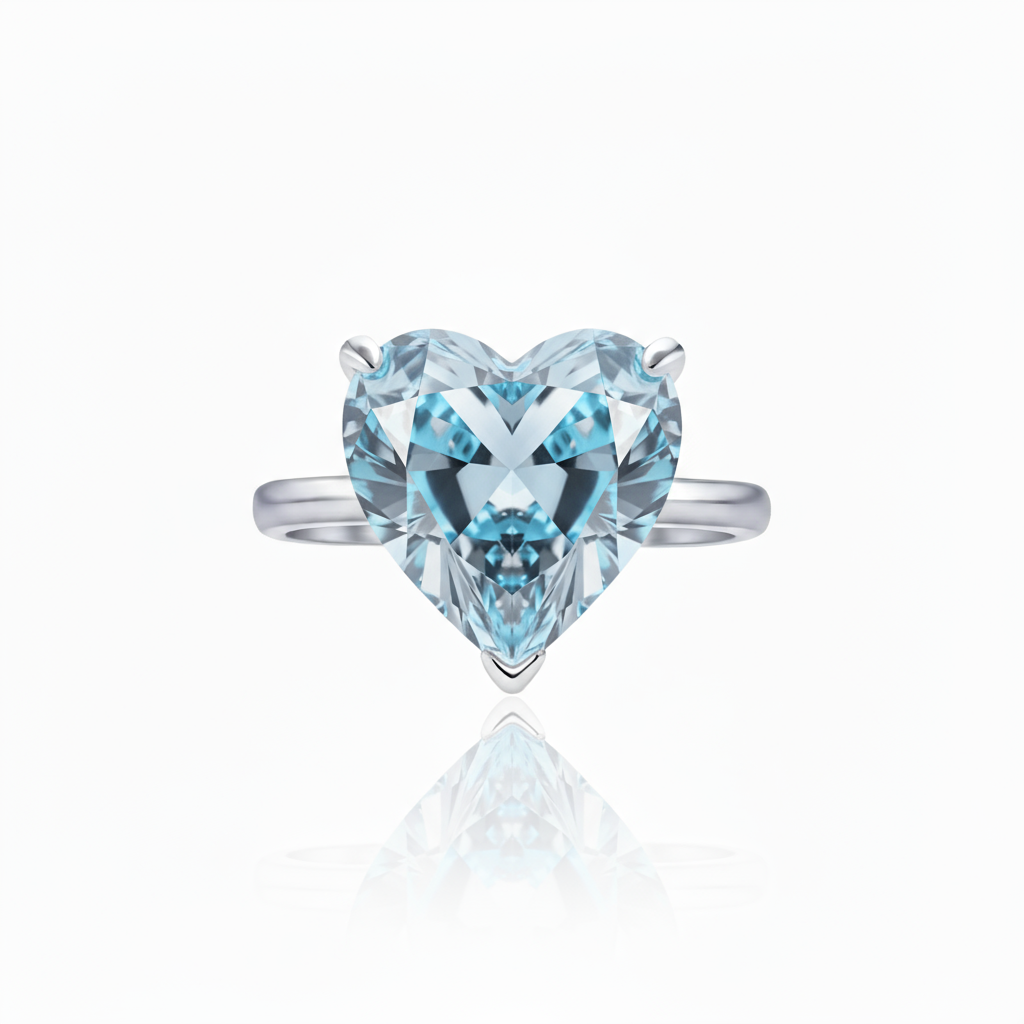 Amore Bold Solitaire Ring – Light Blue Aquamarine