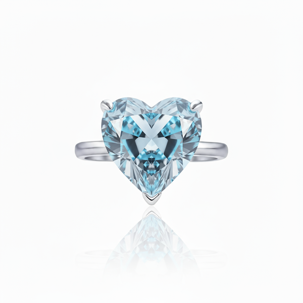 Amore Bold Solitaire Ring – Light Blue Aquamarine