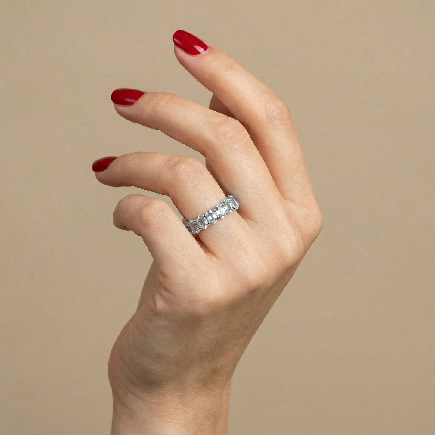 Velara Eternity Ring – Light Blue Aquamarine