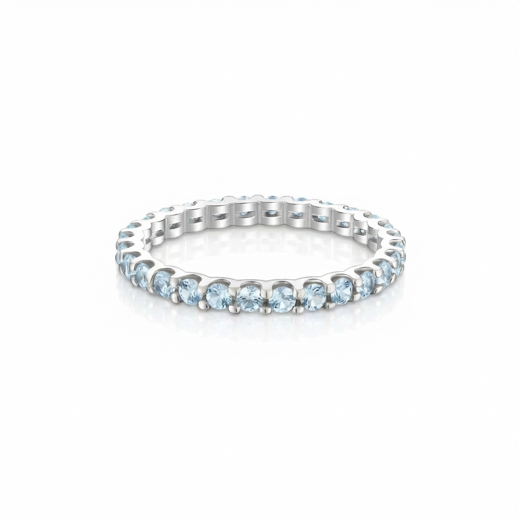 Linea Midi Ring – Light Blue Aquamarine