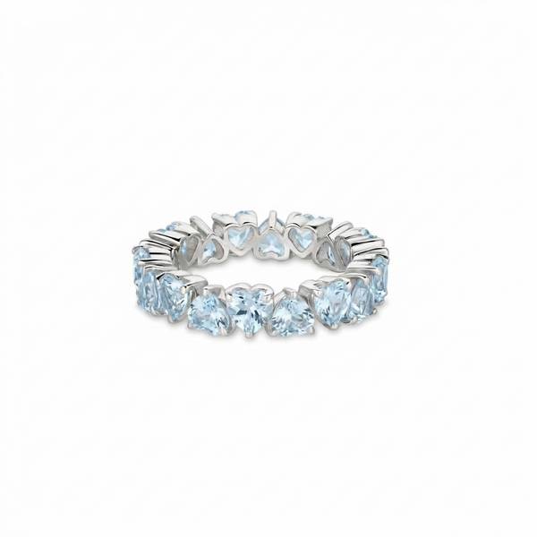 Amore Eternity Ring – Light Blue Aquamarine