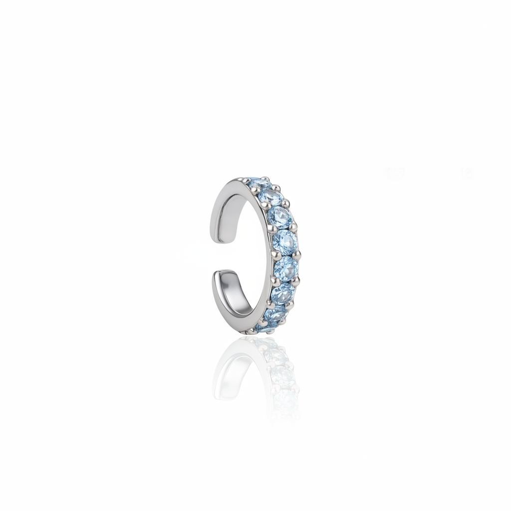 Linea Grande Ear Cuff – Light Blue Aquamarine