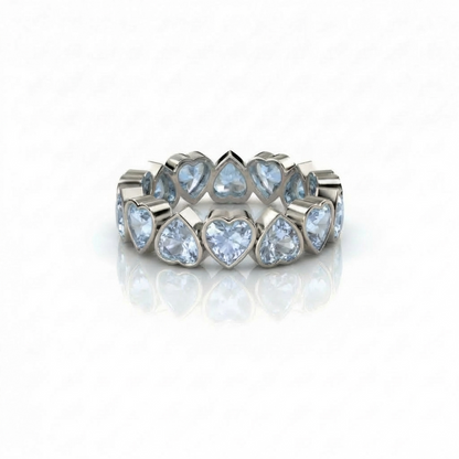 Amore Frame Eternity Ring – Light Blue Aquamarine