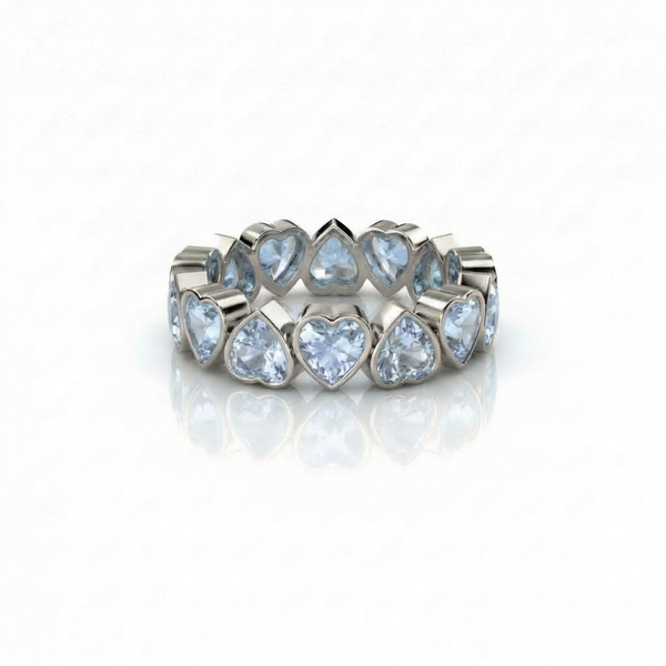 Amore Frame Eternity Ring – Light Blue Aquamarine