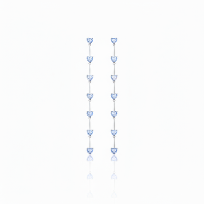 Amore Long Drop Earrings – Light Blue Aquamarine