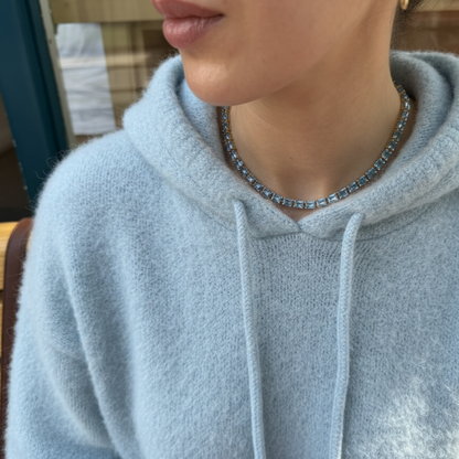 Nexus Tennis Necklace – Light Blue Aquamarine