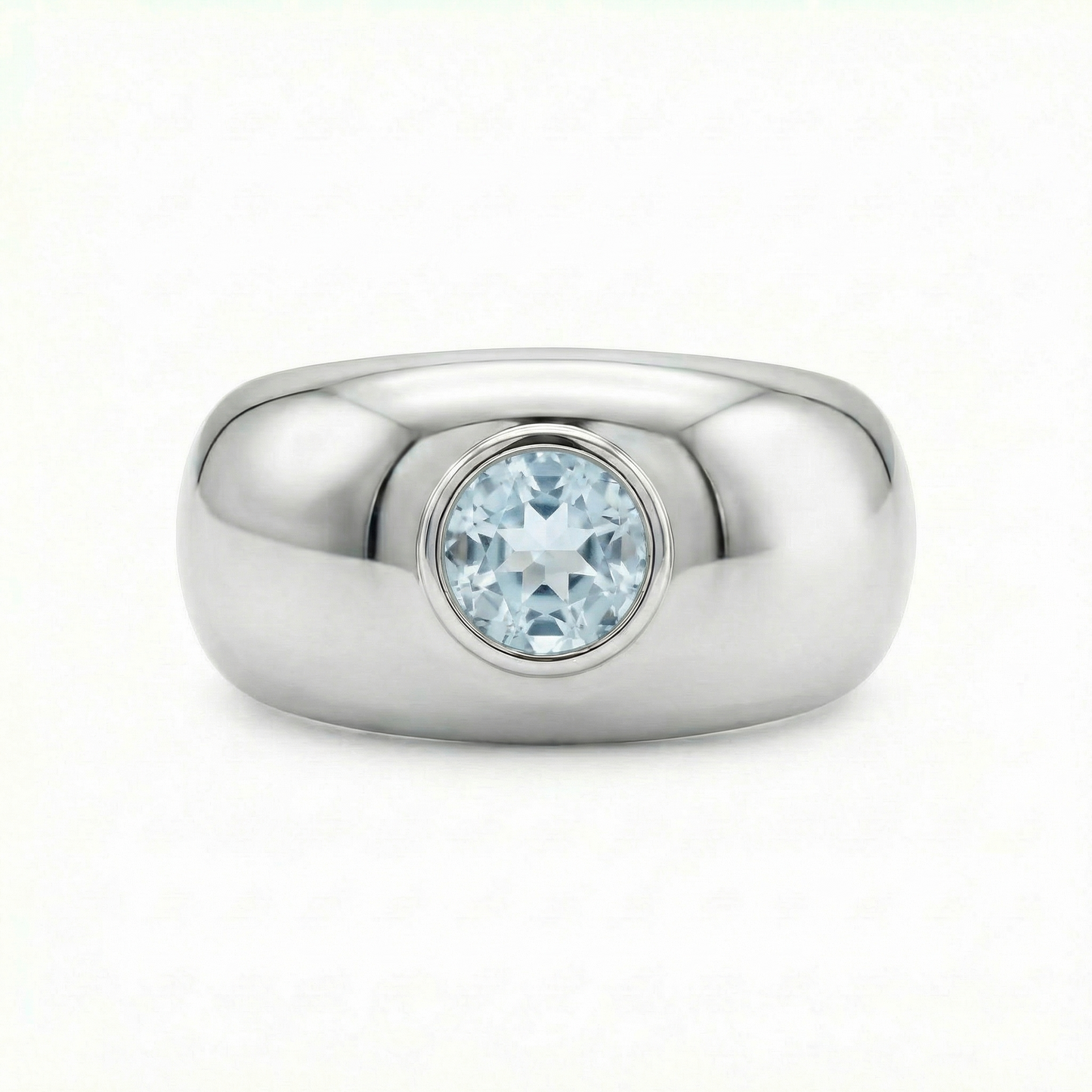 Forma Signet Ring – Light Blue Aquamarine