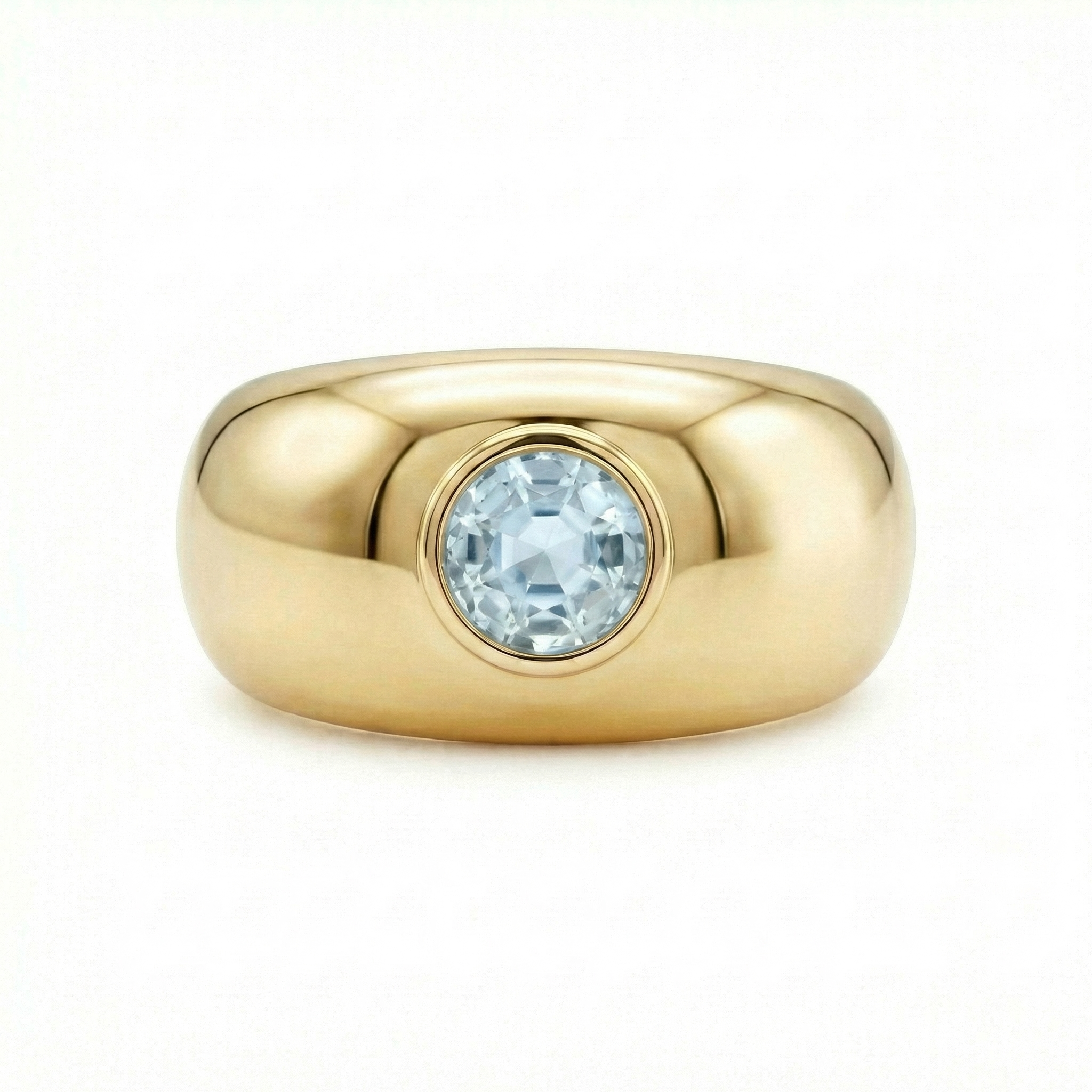 Forma Signet Ring – Light Blue Aquamarine