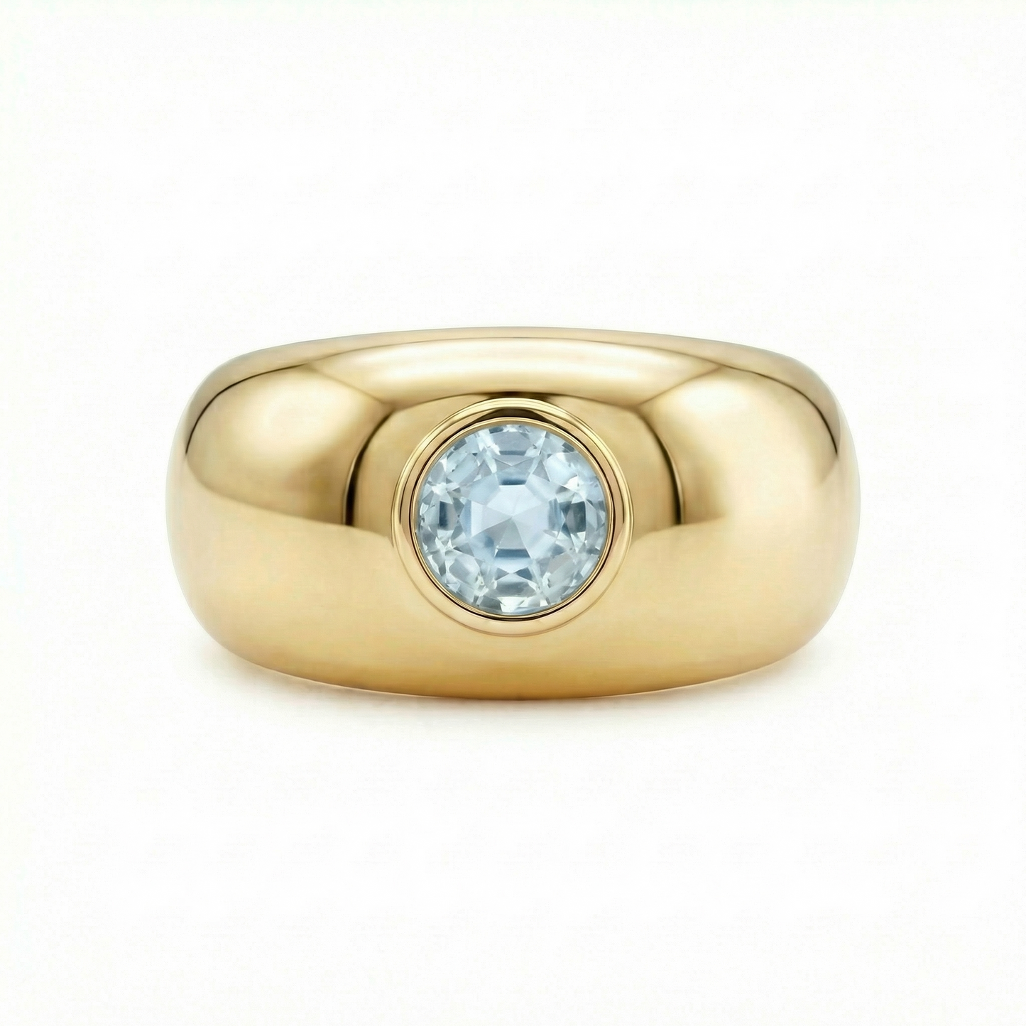 Forma Signet Ring – Light Blue Aquamarine