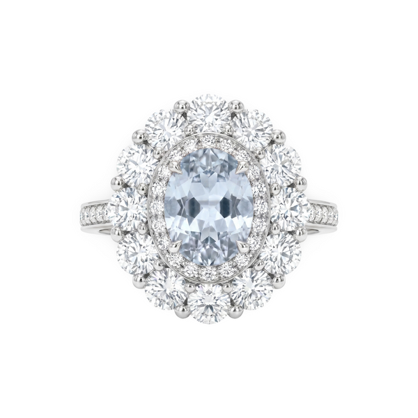 Velara Double Halo Ring – Light Blue Aquamarine