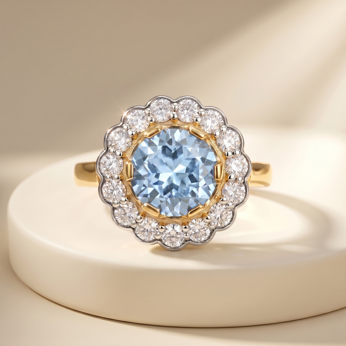 Juno Daisy Ring – Light Blue Aquamarine