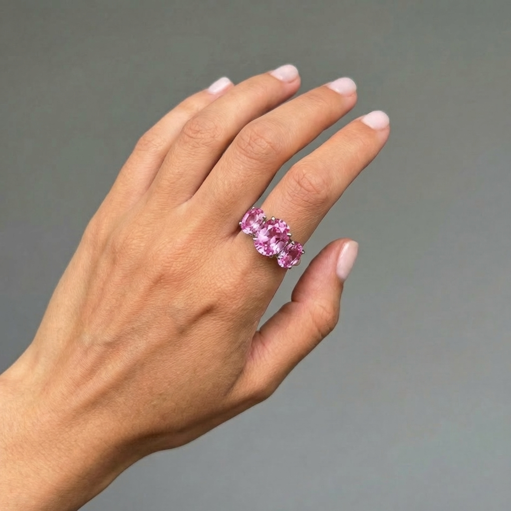 Velara Grand Trilogy Ring – Light Pink Sapphire