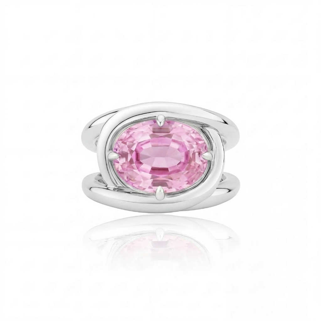 Velara Twist Ring – Light Pink Sapphire