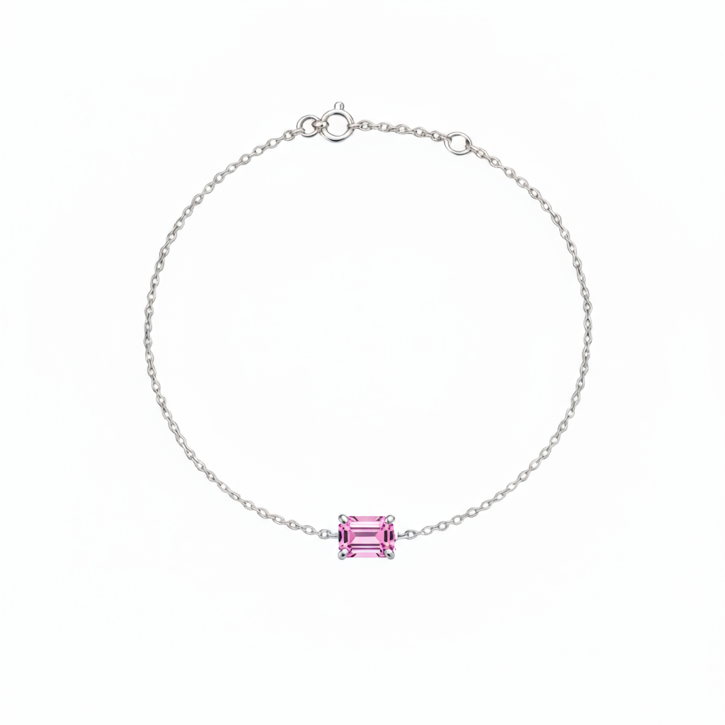 Nexus Solitaire Bracelet – Light Pink Sapphire