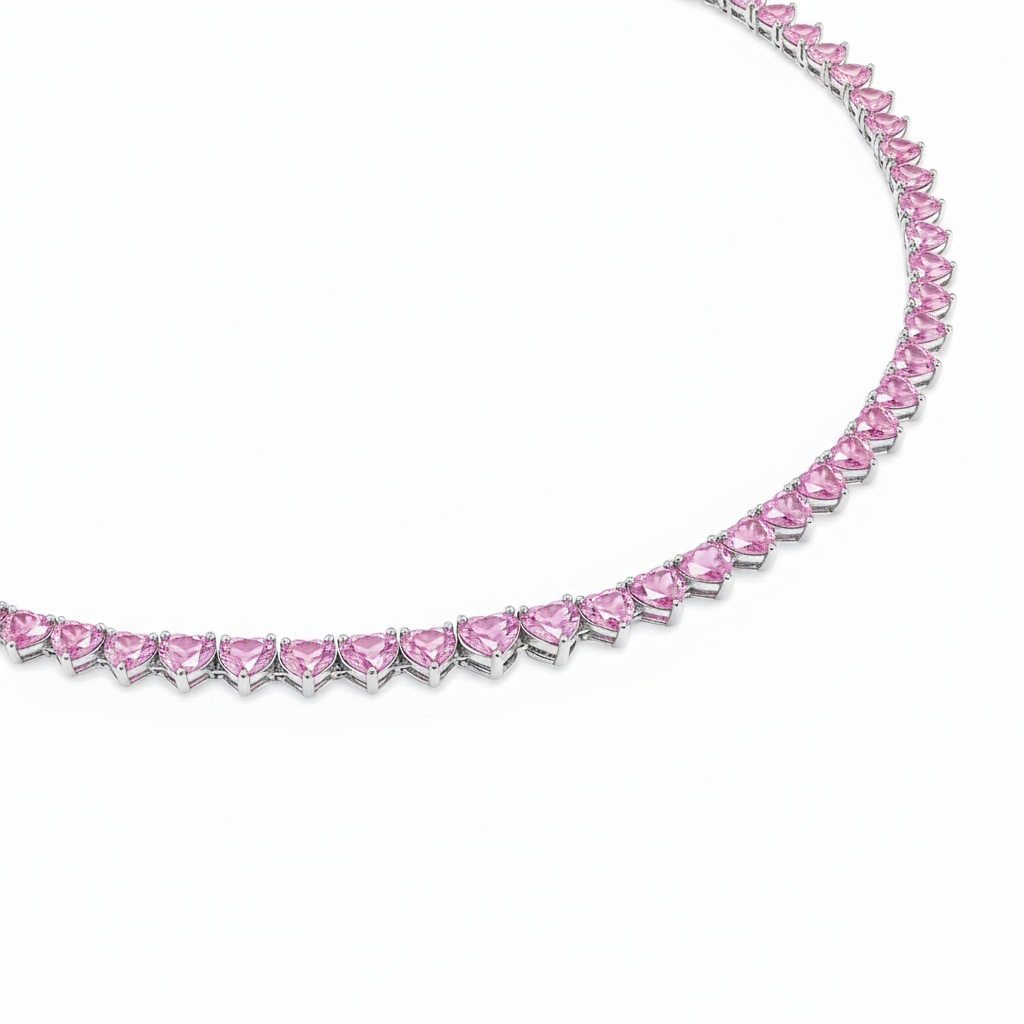Amore Tennis Necklace – Light Pink Sapphire