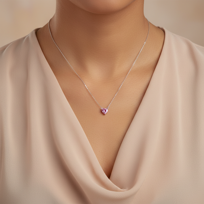 Amore Solitaire Necklace – Light Pink Sapphire