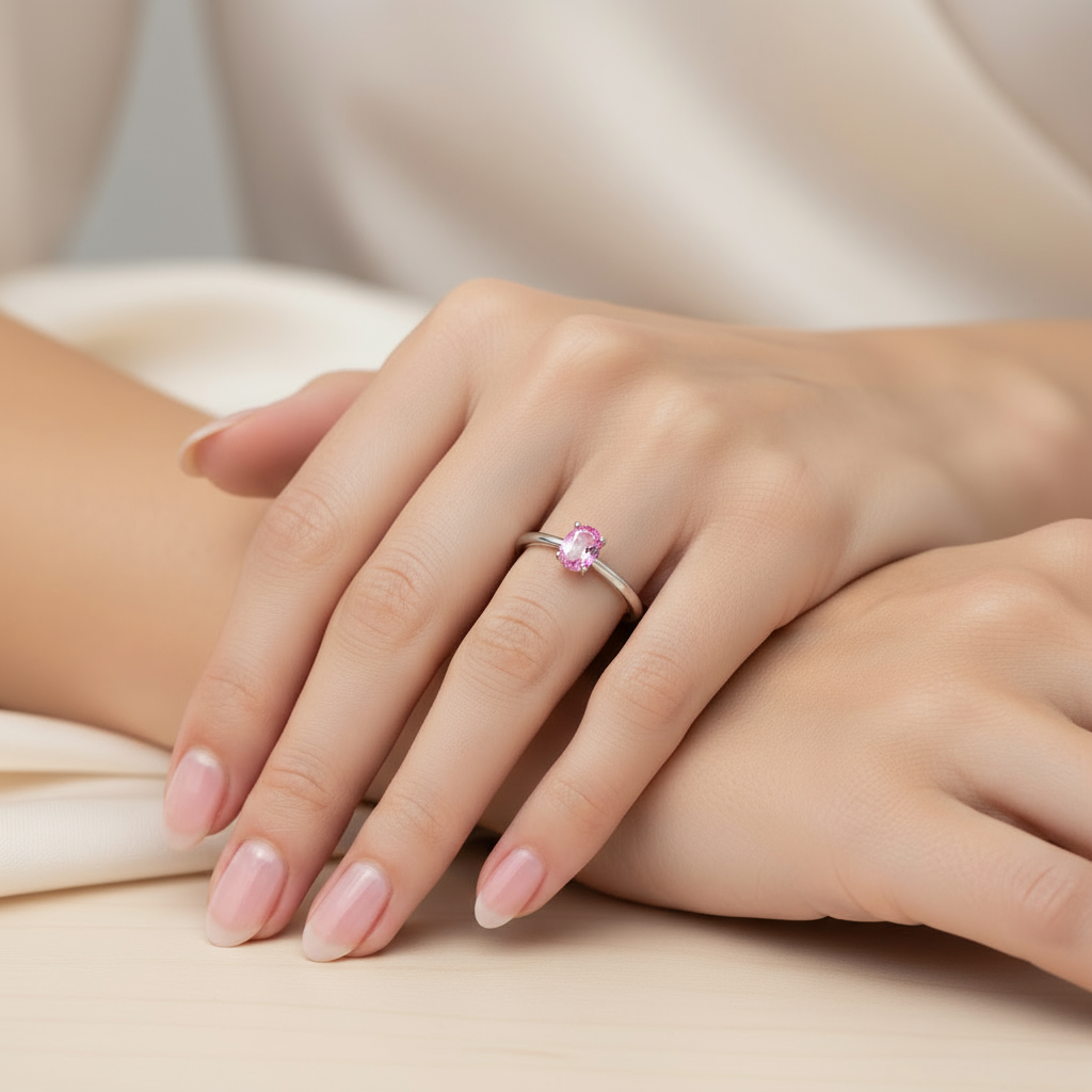 Velara Solitaire Ring – Light Pink Sapphire