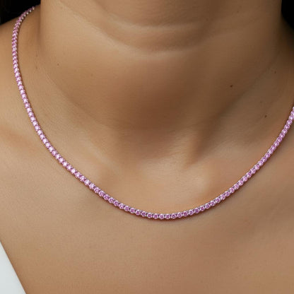 Juno Mini Tennis Necklace – Light Pink Sapphire