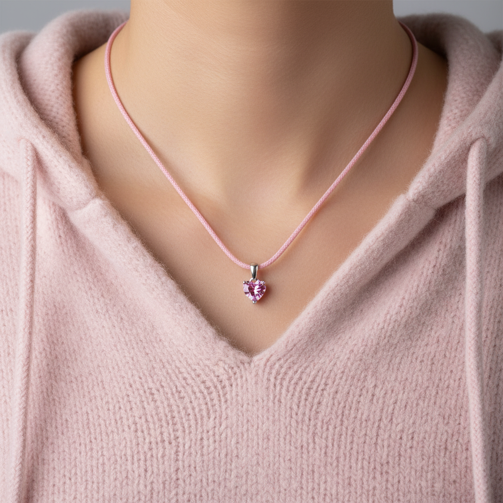 Amore Maxi Solitaire Necklace – Light Pink Sapphire