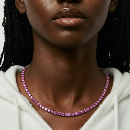 Juno Grande Tennis Necklace – Light Pink Sapphire