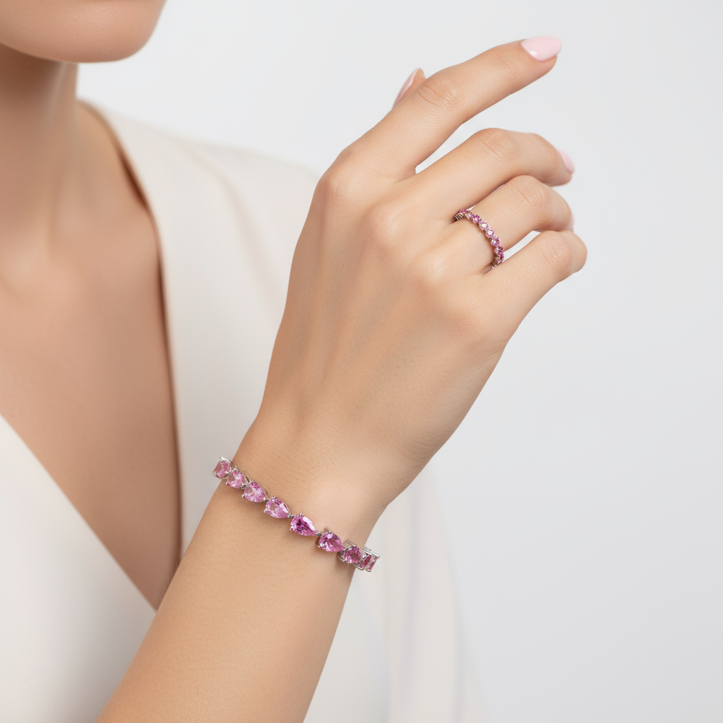 Nova Tennis Bracelet – Teal Blue Spinel