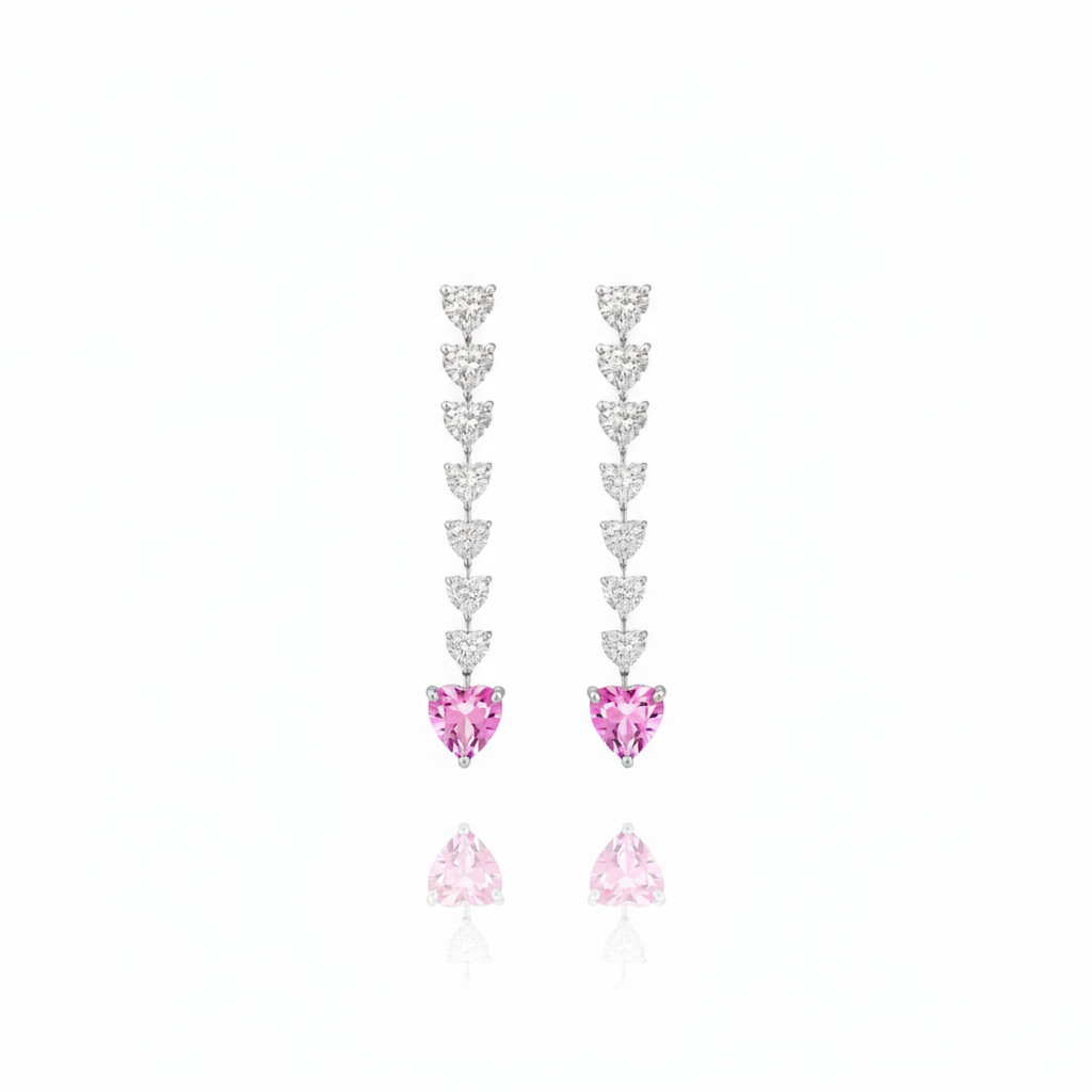 Amore Drop Earrings – Light Pink Sapphire
