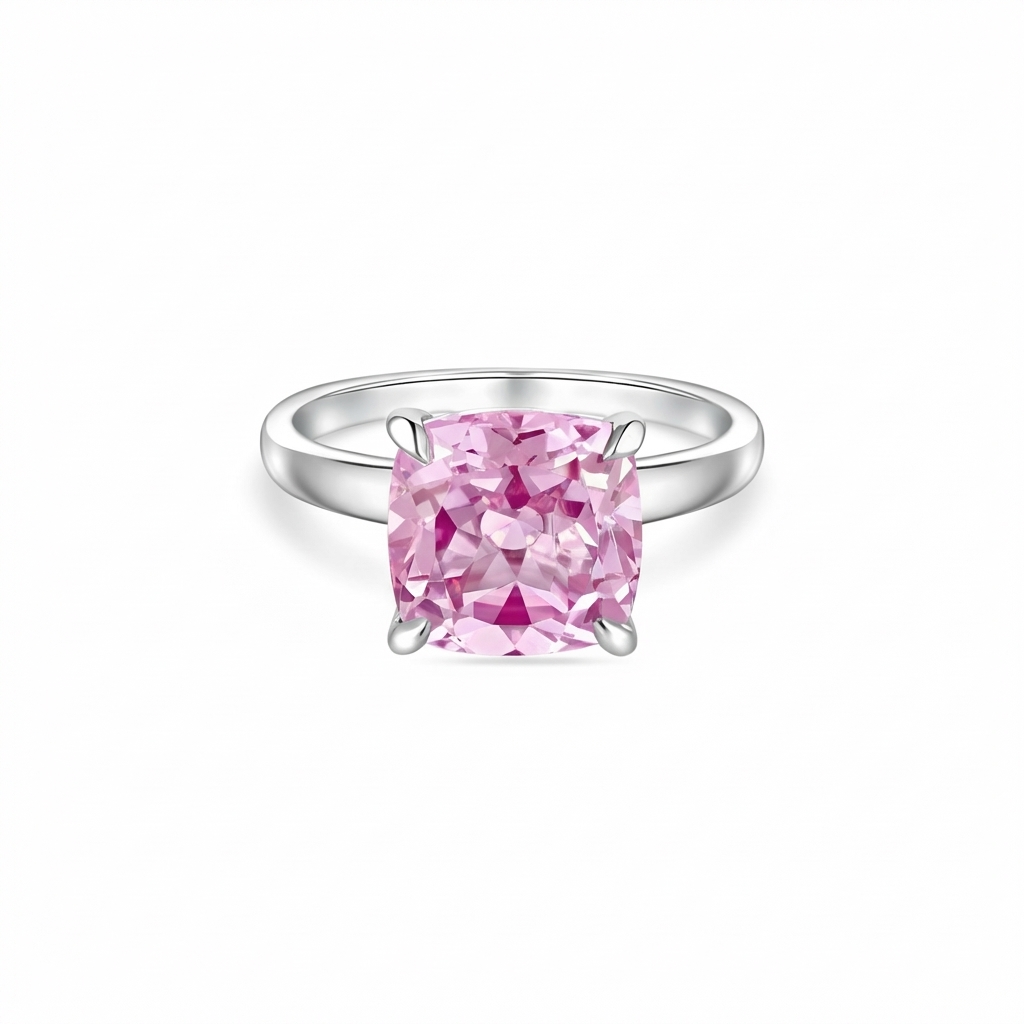 Aria Cushion Solitaire Ring – Light Pink Sapphire