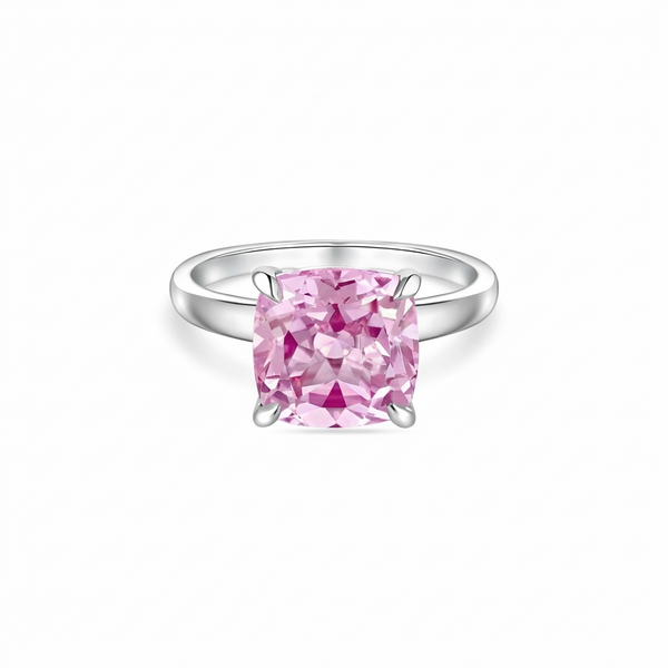 Aria Cushion Solitaire Ring – Light Pink Sapphire