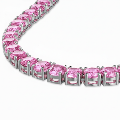 Juno Maxi Tennis Necklace – Light Pink Sapphire