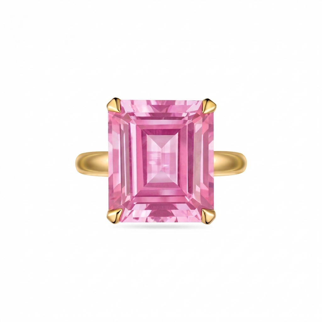Nexus Bold Solitaire Ring – Light Pink Sapphire