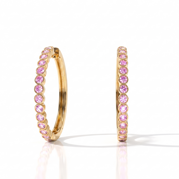Forma Grande Hoop Earrings – Light Pink Sapphire