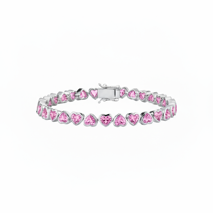 Amore Frame Tennis Bracelet – Light Pink Sapphire