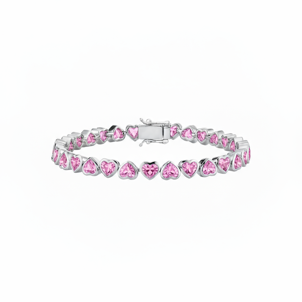 Amore Frame Tennis Bracelet – Light Pink Sapphire