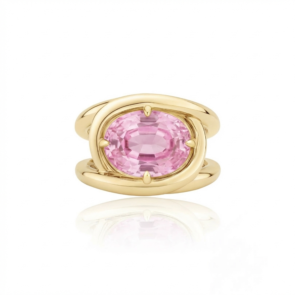 Velara Twist Ring – Light Pink Sapphire