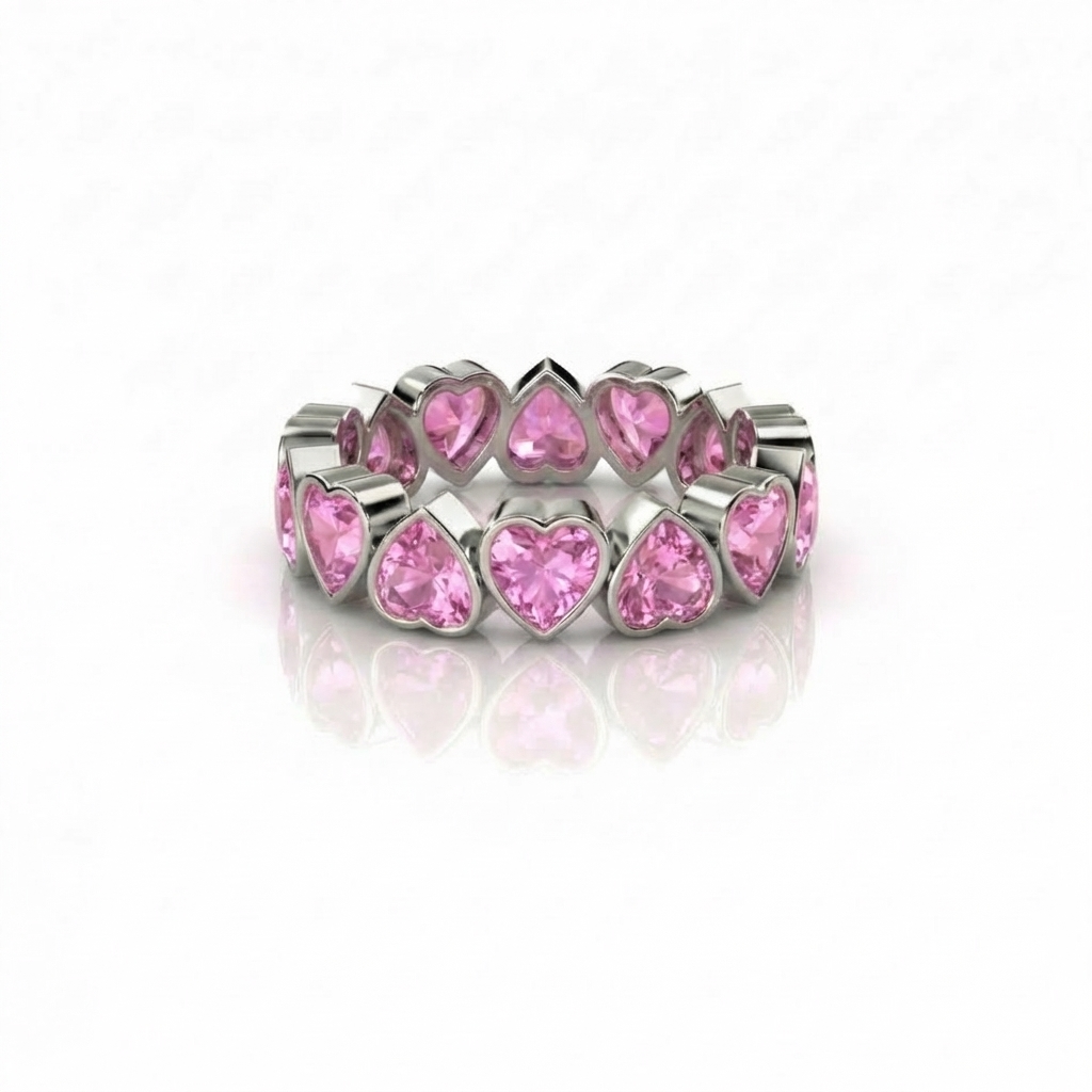 Amore Frame Eternity Ring – Light Pink Sapphire