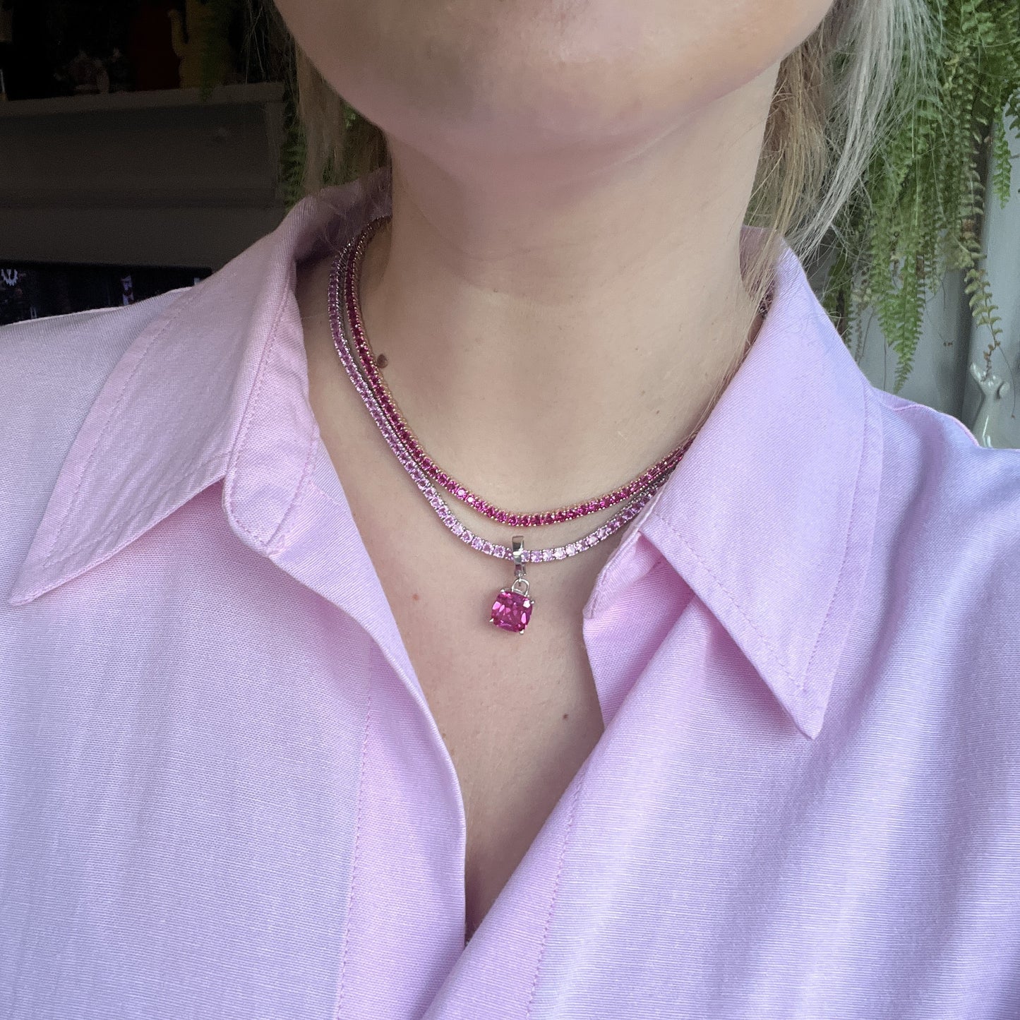 Juno Midi Tennis Necklace – Purple Amethyst
