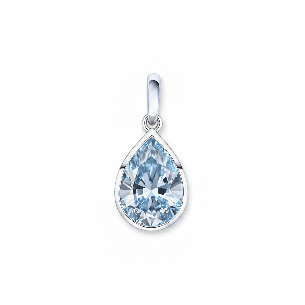 Nova Bold Solitaire Pendant – Light Blue Aquamarine