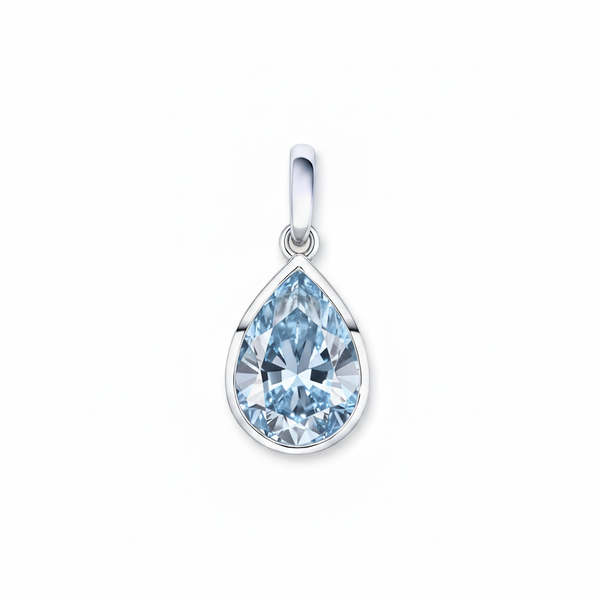 Nova Bold Solitaire Pendant – Light Blue Aquamarine
