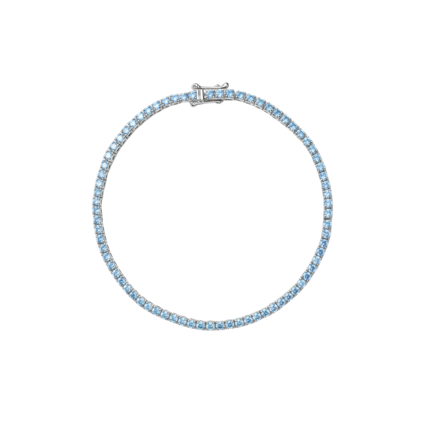 Juno Mini Tennis Bracelet – Light Blue Aquamarine