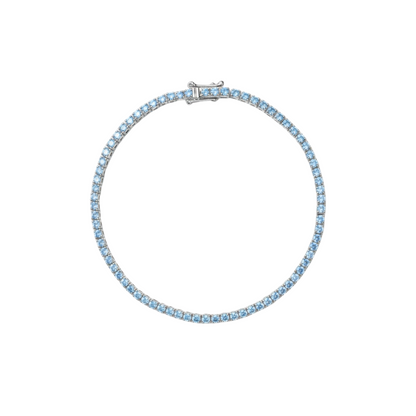 Juno Mini Tennis Bracelet – Light Blue Aquamarine