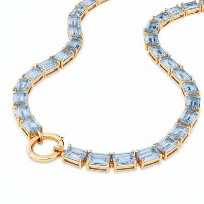 Nexus Tennis Necklace – Light Blue Aquamarine