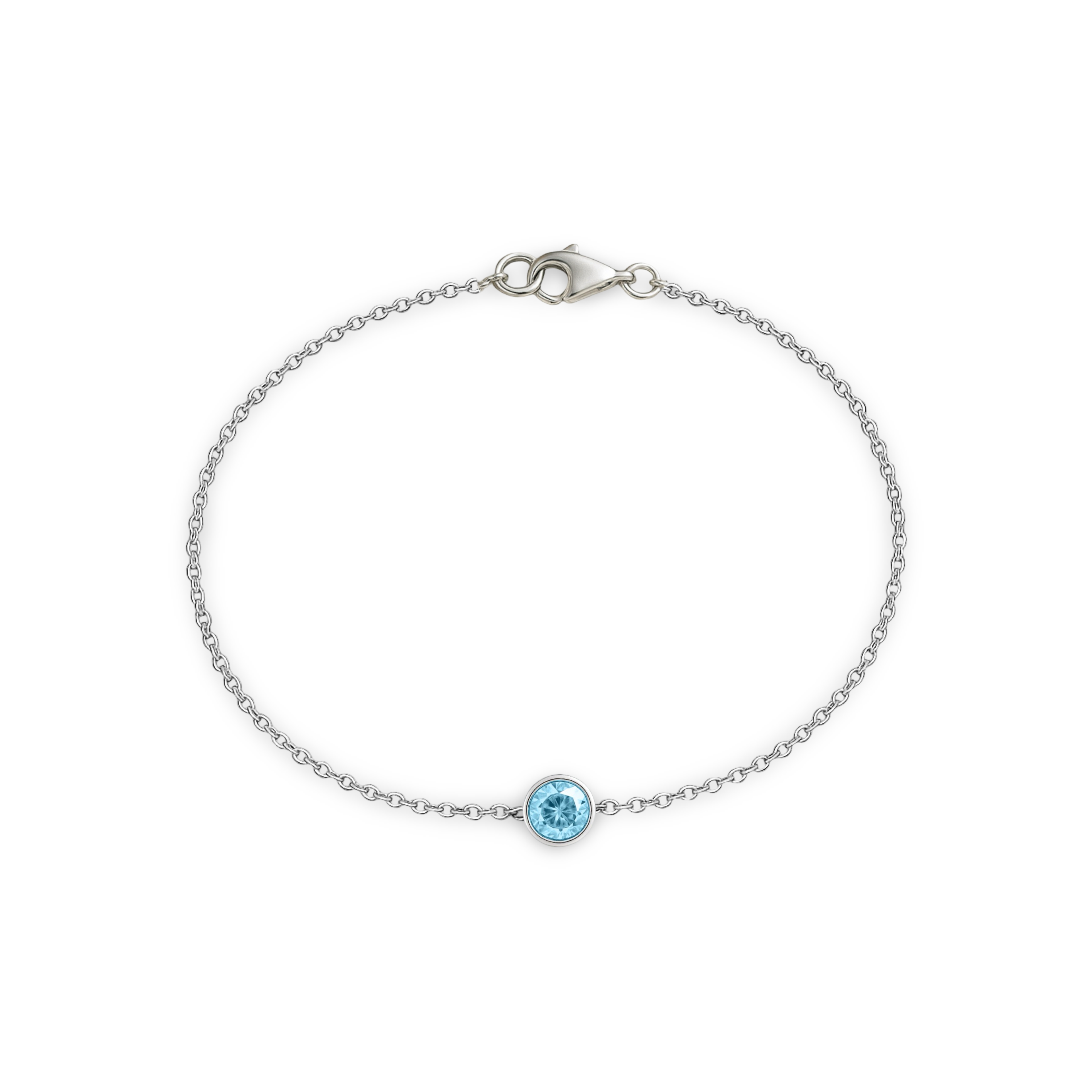 Forma Solitaire Bracelet – Light Blue Aquamarine