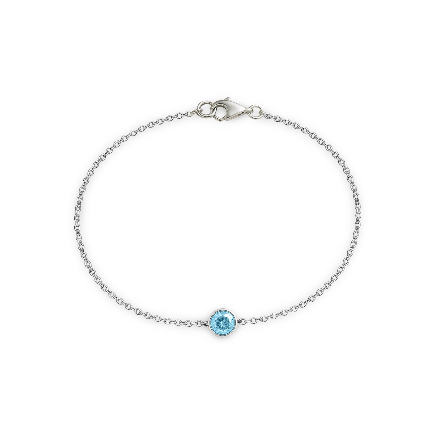 Forma Solitaire Bracelet – Light Blue Aquamarine