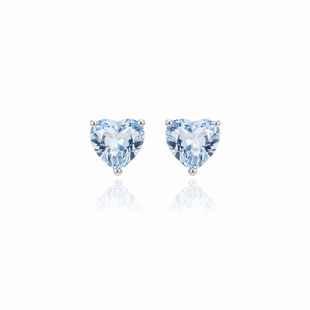 Amore Stud Earrings – Light Blue Aquamarine