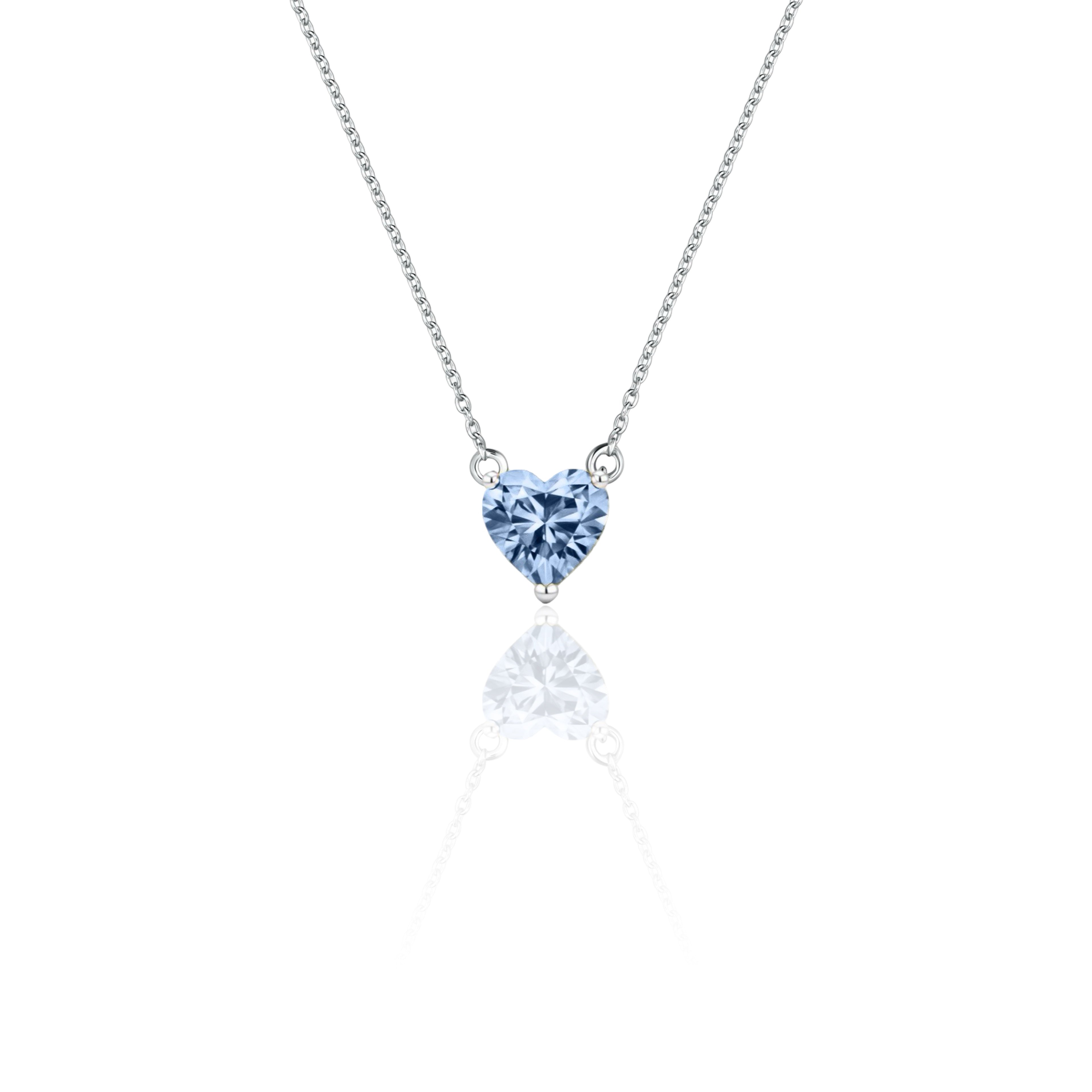 Amore Maxi Solitaire Necklace – Light Blue Aquamarine