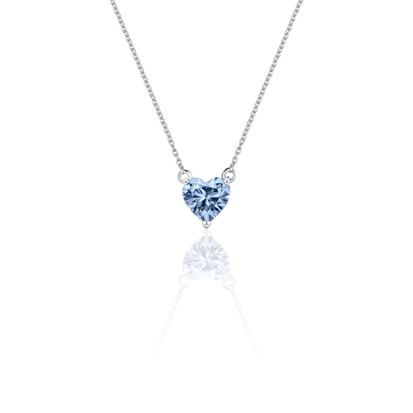 Amore Maxi Solitaire Necklace – Light Blue Aquamarine